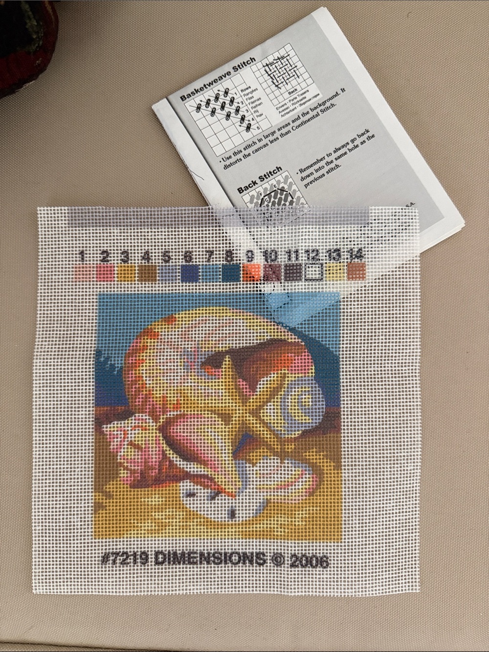 Dimensions Beach Seashell Needlepoint Canvas #7219 Shell Collage